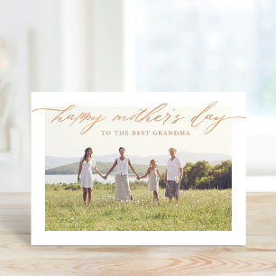 Elegantes Rose Gold Script Foto Muttertag Karte