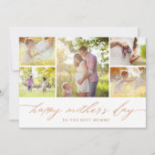 Elegantes Rose Gold Script Foto Muttertag Karte (Vorderseite)