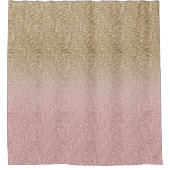 Elegantes Rose Gold und Gold Glitzer Glitzern Foto Duschvorhang (Vorderseite)