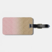 Elegantes Rose Gold und Gold Glitzer Glitzern Foto Gepäckanhänger (Rückseite horizontal)