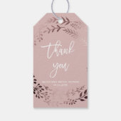 Elegantes Rose Gold und Rosa Brautparty Vielen Dan Geschenkanhänger (Rückseite)