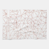 Elegantes Rose-Goldfolie Kupfer Geometrisches Poly Geschirrtuch (Horizontal)