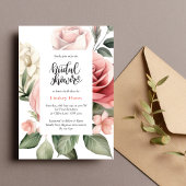 Elegantes Rose Grünes Brautparty Einladung