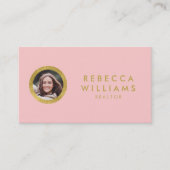 Elegantes Rose & Imitate Gold Real Anwesen Profil Visitenkarte (Vorderseite)