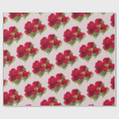 Elegantes Rose mit Aquarellblumen Geschenkpapier (Flach)