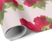 Elegantes Rose mit Aquarellblumen Geschenkpapier (Rolleneckpunkt)
