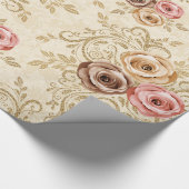 Elegantes Rose-Muster Geschenkpapier (Ecke)