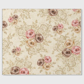 Elegantes Rose-Muster Geschenkpapier (Flach)