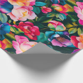 Elegantes Rose-Muster Geschenkpapier (Ecke)