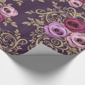 Elegantes Rose-Muster Geschenkpapier (Ecke)