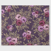 Elegantes Rose-Muster Geschenkpapier (Flach)