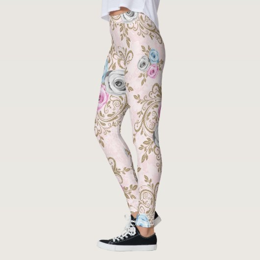 Elegantes Rose-Muster Leggings (Links)