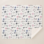 Elegantes Rose-Muster Sherpadecke (Vorderseite (Horizontal))