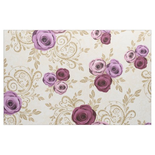 Elegantes Rose-Muster Stoff (Fat Quarter (45,7 x 55,9 cm))