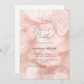 Elegantes Rosé Pink Brunch Bubbly Brautparty Einladung (Vorne/Hinten)