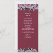 Elegantes Rose Rosa Romantisches Hochzeitsprogramm Einladung (Rückseite)