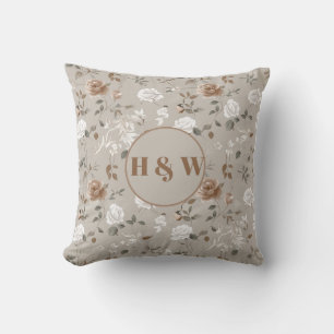 Elegantes Rose- und Vine Pattern Kissen