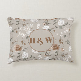 Elegantes Rose- und Weinmuster Akzent Kissen