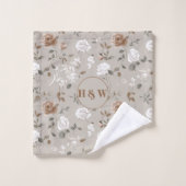 Elegantes Rose- und Weinmuster Handtuch Badhandtuch Set (Waschlappen)