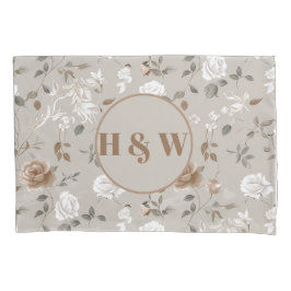 Elegantes Rose- und Weinmuster Pillowcase Kissenbezug