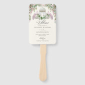 Elegantes Roségarten-Hochzeitsprogramm Fächer (Vorderseite)