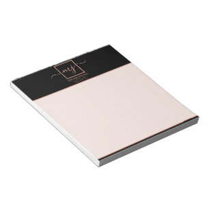 Elegantes Roségold auf Schwarz Notizblock
