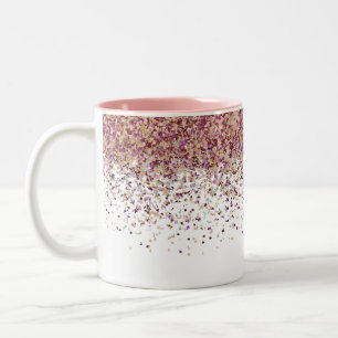 Elegantes Roségold fallendes Konfetti Ombre Zweifa Zweifarbige Tasse
