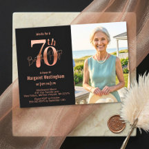 Elegantes Roségold-Foto zum 70. Geburtstag