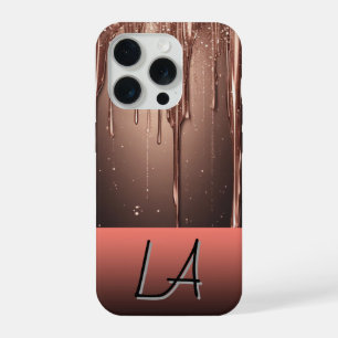 💖 Elegantes Roségold-Glitter-Namen-Custom-Drip✨👑 iPhone 15 Pro Hülle