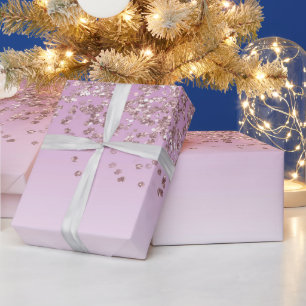 Elegantes Roségold-Glitter-Ombre-Kaskadendesign  Geschenkpapier