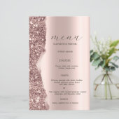 Elegantes Roségold-Glitter-Skript (Stehend Vorderseite)