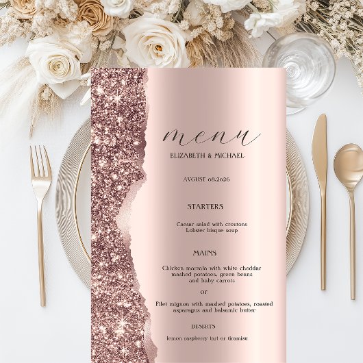 Elegantes Roségold-Glitter-Skript