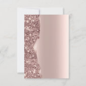 Elegantes Roségold-Glitter-Skript  Einladung (Rückseite)