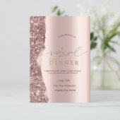 Elegantes Roségold-Glitter-Skript  Einladung (Stehend Vorderseite)