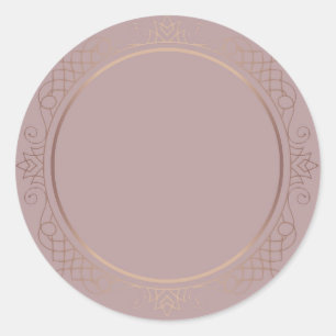 Elegantes Roségold leeres Template trendy modern Runder Aufkleber
