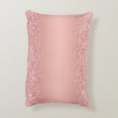 Elegantes Roségold Luxus-Schimmer-Monogramm Dekokissen (Rückseite(Vertikal))