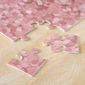 Elegantes Roségold Luxus-Schimmer-Monogramm Puzzle (Seite)