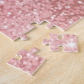 Elegantes Roségold Luxus-Schimmer Monogramm Puzzle (Seite)