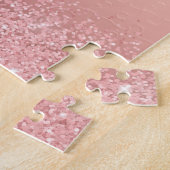 Elegantes Roségold Luxus-Schimmer Monogramm Puzzle (Seite)