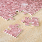 Elegantes Roségold Luxus-Schimmer Monogramm Puzzle (Seite)