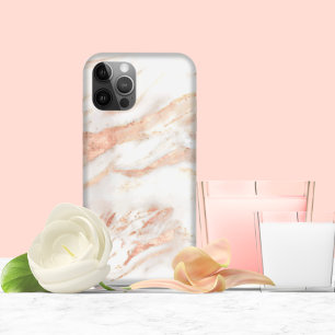 Elegantes Roségold-Marmor iPhone 12 Hülle