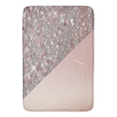 Elegantes Roségold-Monogramm Badematte (Vorderseite Vertikal)