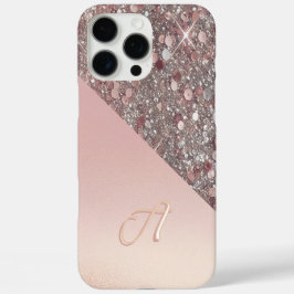 Elegantes Roségold-Monogramm iPhone 16 Pro Max Hülle