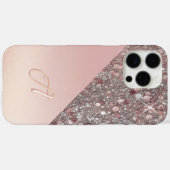 Elegantes Roségold-Monogramm Case-Mate iPhone Hülle (Rückseite (Horizontal))