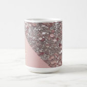 Elegantes Roségold-Monogramm Kaffeetasse (Mittel)