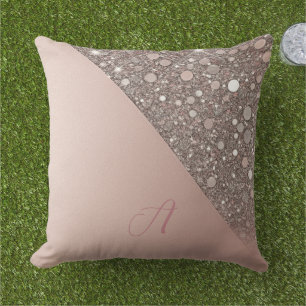 Elegantes Roségold-Monogramm Kissen