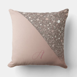 Elegantes Roségold-Monogramm Kissen