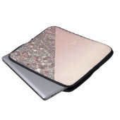 Elegantes Roségold-Monogramm Laptopschutzhülle (Vorne Knopf)