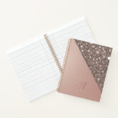 Elegantes Roségold-Monogramm Notizblock (Innenseite)