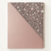 Elegantes Roségold-Monogramm Notizblock (Rückseite)